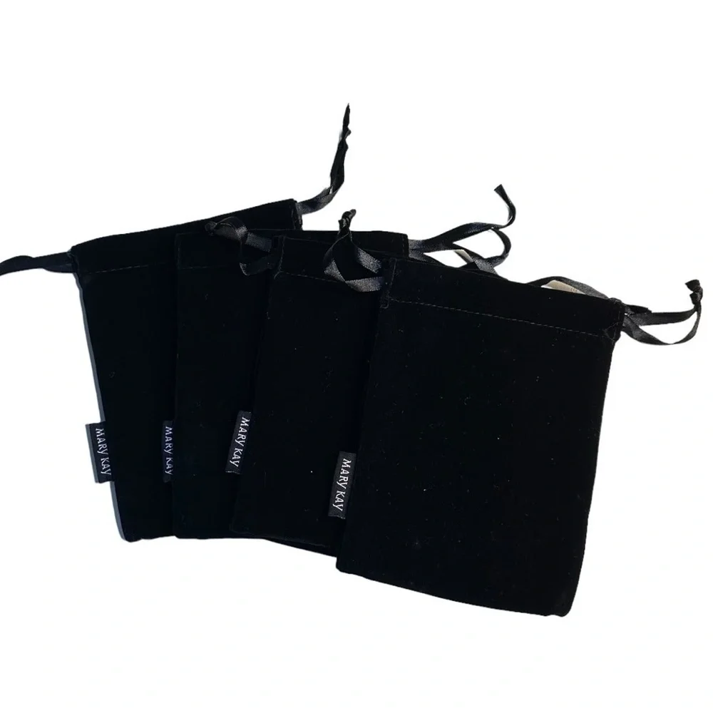 Mary Kay Velour and Satin Drawstring Cosmetic Bag - Set of 4